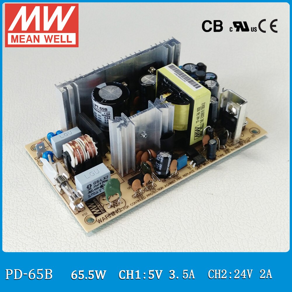  MEAN WELL PD-65B 65W   5V 0.4  6A, 24V ..